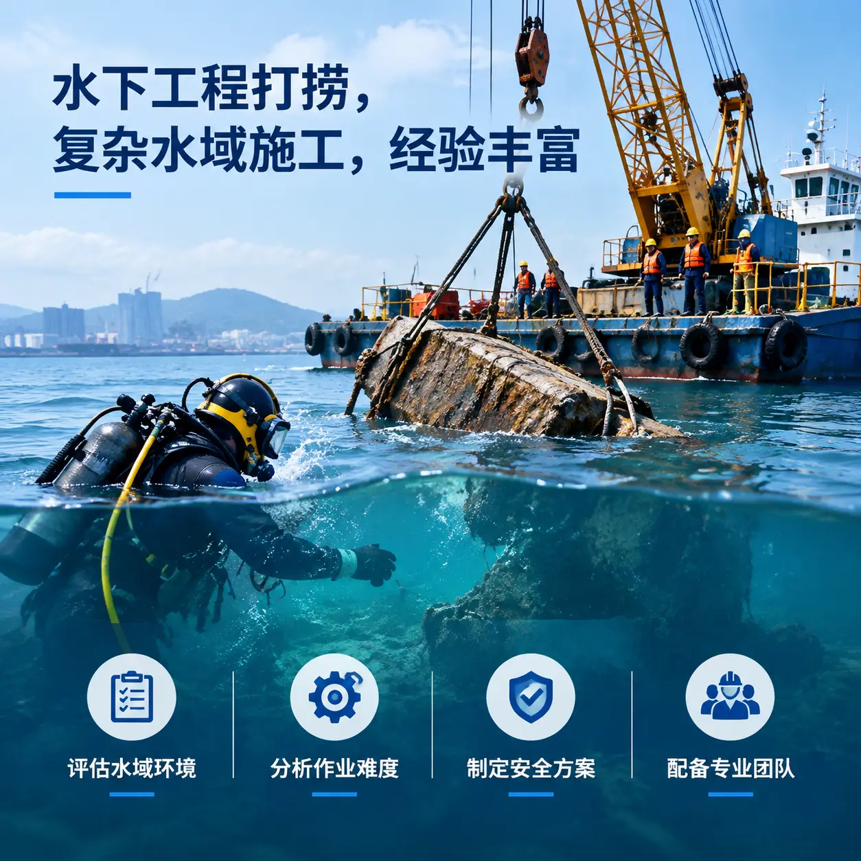 水下工程打捞,复杂水域施工,经验丰富永平